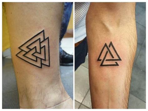 significado de tatuaje de tres triángulos entrelazados|46 Tatuajes del Valknut (nudo de la muerte) y su。